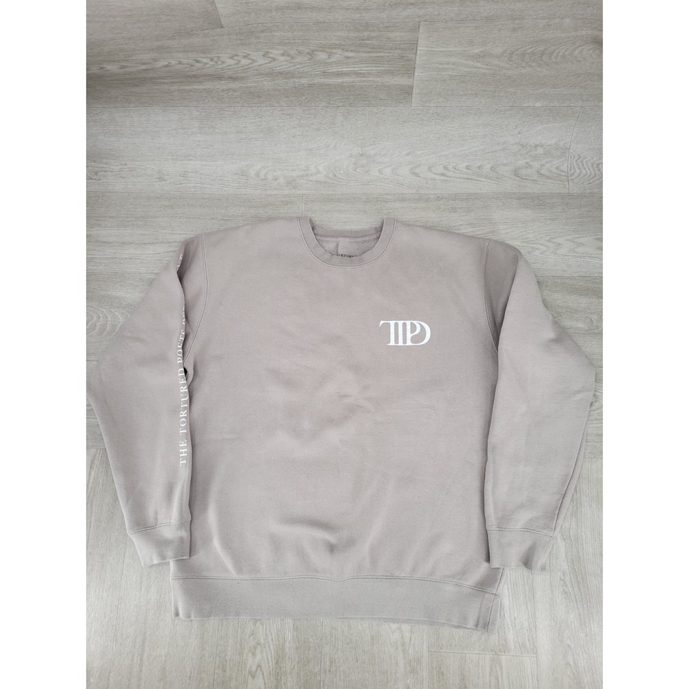 Taylor Swift The Tortured Poets Department beige crewneck sweatshirt L